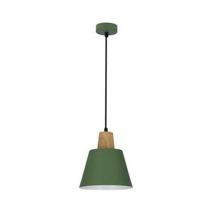 Csillár zsinóron FARO 1xE27/40W/230V zöld/bükkfa kép