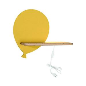 LED Gyerek fali lámpa polccal BALLOON LED/4W/230V sárga/fa kép