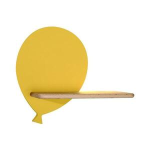 LED Gyerek fali lámpa polccal BALLOON LED/4W/230V sárga/fa kép