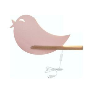 LED Gyerek fali lámpa polccal BIRD LED/5W/230V rózsaszín/fa kép