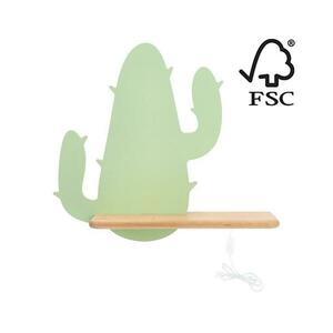 LED Gyerek fali lámpa polccal CACTUS LED/4W/230V zöld/fa kép