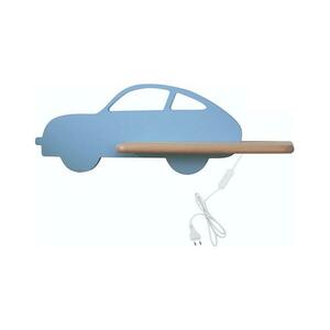 LED Gyerek fali lámpa polccal CAR LED/5W/230V kék/fa kép