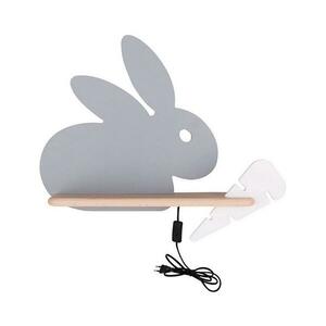 LED Gyerek fali lámpa polccal RABBIT LED/4W/230V szürke/fehér/fa kép