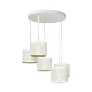 Csillár zsinóron LOFT SHADE 5xE27/60W/230V fehér/arany kép