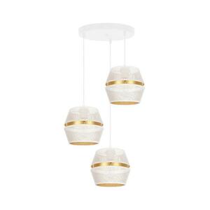 HEXE Csillár zsinóron PARIS 3xE27/60W/230V á. 45 cm fehér/arany kép