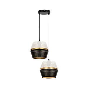 HEXE Csillár zsinóron PARIS 2xE27/60W/230V fehér/fekete/arany kép