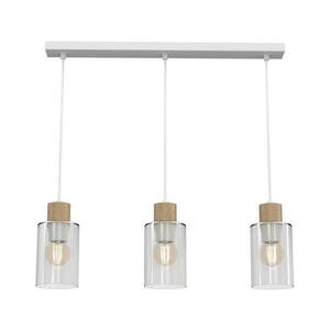 Csillár zsinóron MADERA 3xE27/60W/230V fehér/fa kép