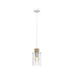 Csillár zsinóron MADERA 1xE27/60W/230V fehér/fa kép