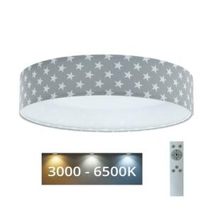 LED Dimmelhető lámpa GALAXY KIDS LED/24W/230V csillagok szürke/fehér + távirányító kép