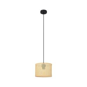 Csillár zsinóron ALBA 1xE27/15W/230V á. 20 cm rattan/fekete kép