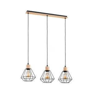 Csillár zsinóron KASTEL BASKET 3xE27/60W/230V bézs/fekete kép