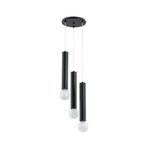 Csillár zsinóron TWISTER 3xE27/60W/230V á. 28 cm fekete kép