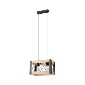 Csillár zsinóron FRIDA 2xE27/60W/230V fekete/bézs bükk kép