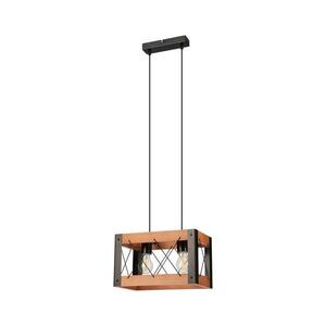 Csillár zsinóron FRIDA 2xE27/60W/230V fekete/barna bükk kép