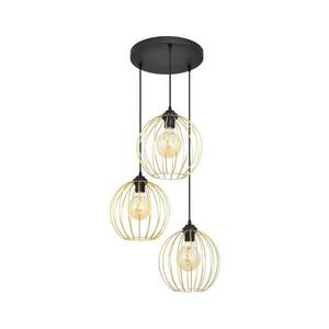 Csillár zsinóron MERCURE 3xE27/15W/230V arany/fekete kép