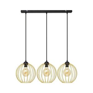 Csillár zsinóron MERCURE 3xE27/15W/230V arany/fekete kép