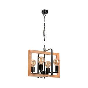 Csillár láncon CEDRIC 4xE27/60W/230V bükkfa/barna kép