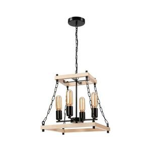 Csillár láncon JASPER 4xE27/60W/230V bükkfa/bézs kép