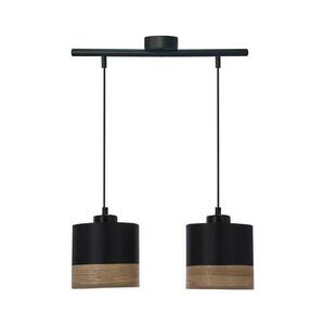Csillár zsinóron PORTO 2xE27/60W/230V fekete/barna kép