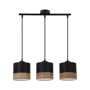 Csillár zsinóron PORTO 3xE27/60W/230V fekete/barna kép