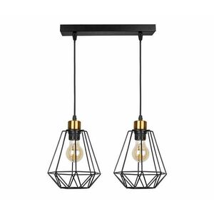 Csillár zsinóron PRIMO 2xE27/60W/230V fekete/arany kép
