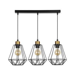 Csillár zsinóron PRIMO 3xE27/60W/230V fekete/arany kép