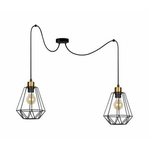 Csillár zsinóron PRIMO 2xE27/60W/230V pók fekete/arany kép