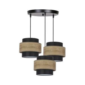 Csillár zsinóron TWIN 3xE27/40W/230V barna/fekete kép