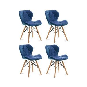 Konsimo Sp. z o.o. Sp. k. KÉSZLET 4x Étkezőszék TRIGO 74x48 cm sötét kék/bükkfa kép