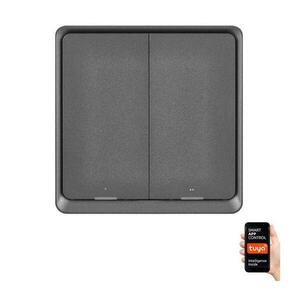 Kapcsoló 2 gombos GoSmart 1xCR2430 Tuya fekete kép