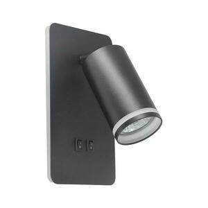 LED Fali spotlámpa PARIS 1xGU10/10W/230V + LED/6W/230V fekete kép