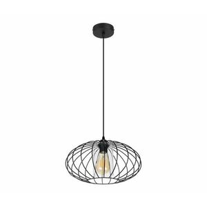 HEXE Csillár zsinóron CORRINI 1xE27/60W/230V átm. 34 cm fekete/átlátszó kép