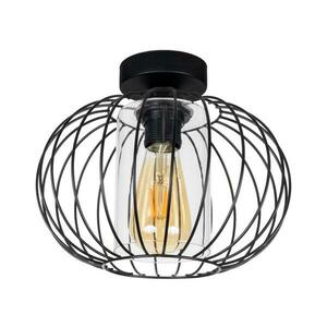 HEXE Felületre szerelhető csillár CORRINI 1xE27/60W/230V átm. 25 cm fekete/átlátszó kép