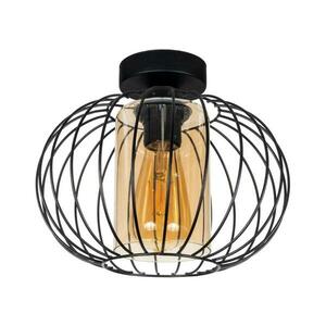 HEXE Felületre szerelhető csillár CORRINI 1xE27/60W/230V átm. 25 cm fekete/bézs kép