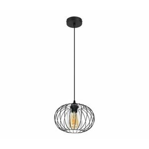 HEXE Csillár zsinóron CORRINI 1xE27/60W/230V átm. 25 cm fekete/átlátszó kép