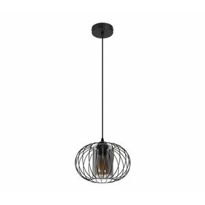 HEXE Csillár zsinóron CORRINI 1xE27/60W/230V átm. 25 cm fekete/szürke kép