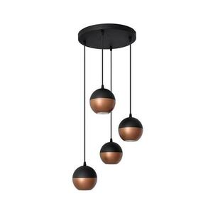 LED Csillár zsinóron MIDWAY 4xGU10/4, 8W/230V fekete/réz kép