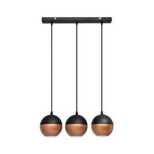 LED Csillár zsinóron MIDWAY 3xGU10/4, 8W/230V fekete/réz kép