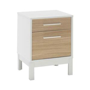 Adore Furniture Éjjeliszekrény 60x45 cm fehér/barna kép