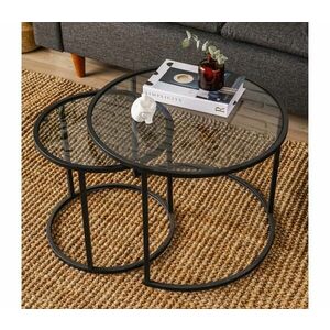 KÉSZLET 2x Kávésasztal TOKYO átm. 42/60 cm fekete kép