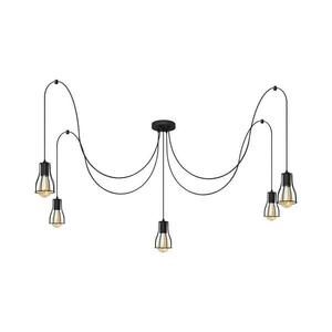 Csillár zsinóron TUBE 5xE27/15W/230V pók fekete kép