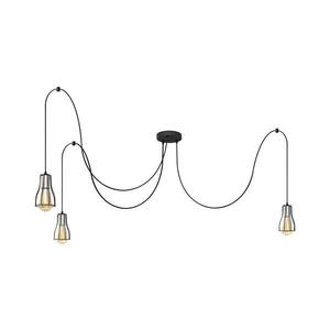 Csillár zsinóron TUBE LONG 3xE27/15W/230V fekete/króm kép