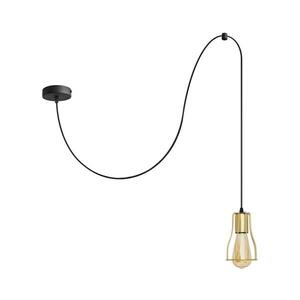 Csillár zsinóron TUBE 1xE27/15W/230V fekete/arany kép