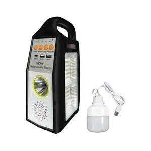 LED Többfunkciós napelemes lámpa hangszóróval és power bankkal LED/5W/7200mAh IP65 kép