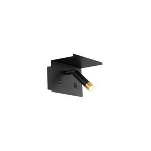 Fali spotlámpa polccal és USB töltővel1xG9/35W/230V fekete/arany kép
