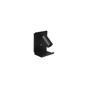 Fali spotlámpa polccal és USB töltővel 1xGU10/35W/230V fekete kép