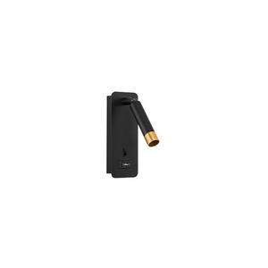 Fali spotlámpa USB töltővel 1xG9/35W/230V fekete/arany kép