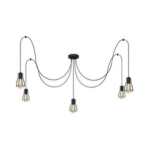 Csillár zsinóron TUBE LONG 5xE27/10W/230V fekete kép