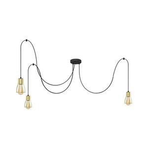 Csillár zsinóron TUBE LONG 3xE27/10W/230V fekete/arany kép