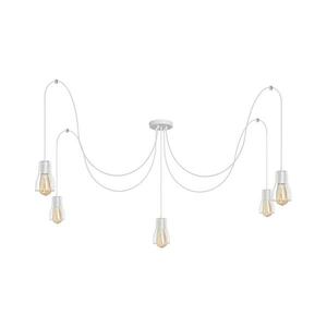 Csillár zsinóron TUBE 5xE27/15W/230V pók fehér kép